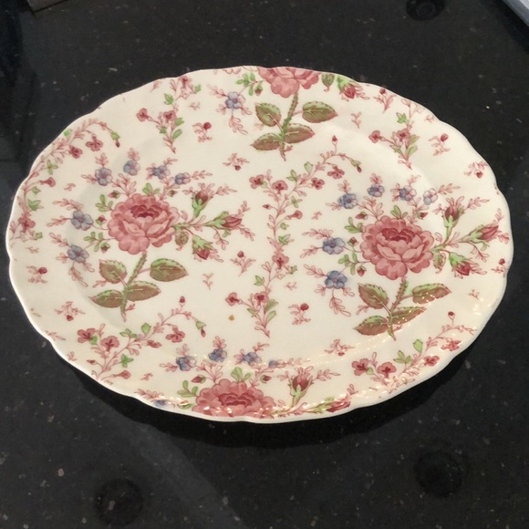 Gorgeous Johnson Brothers Rose Chintz Pink 11" Oval Serving Platter - Picture 3 of 9